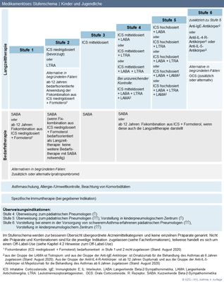 Abbildung 5: Medikamentöses Stufenschema | Kinder und Jugendliche Abbildung 5: Medikamentöses Stufenschema | Kinder und Jugendliche